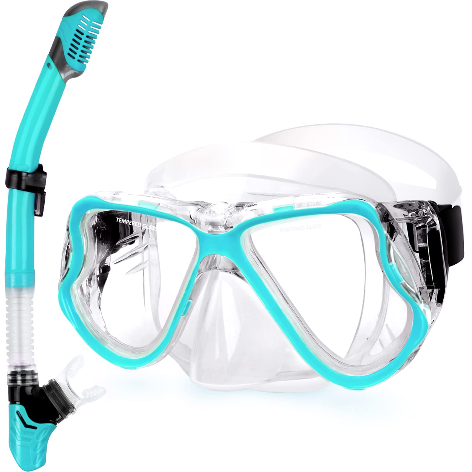 Dry Snorkel Set,Panoramic Wide View,Anti-Fog Scuba Diving Mask